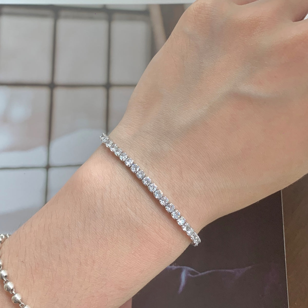 [baslovejewels] Funkelndes Armband im Rundschliff für jeden Tag
