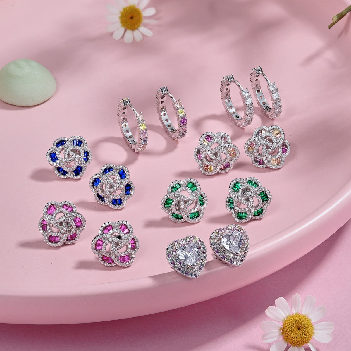 [baslovejewels]Exquisite Blumenform Tägliche Ohrringe