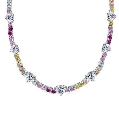 [baslovejewels]Zarte bunte Regenbogen-Tenniskette