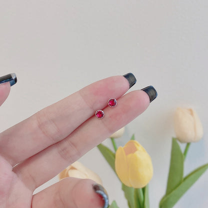 [baslovejewels]キラキラ輝くカラフルなラウンドシェイプイヤリング