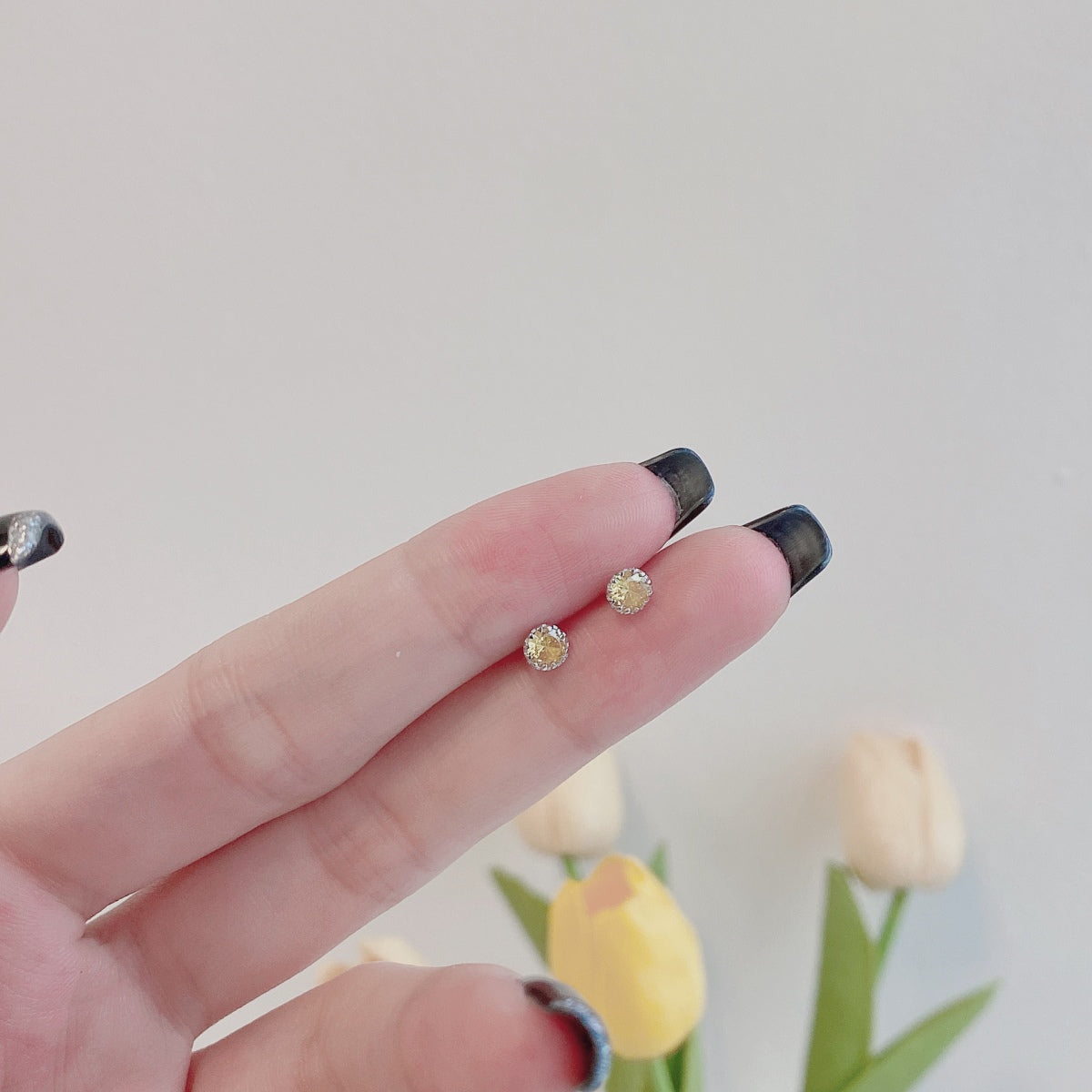 [baslovejewels]キラキラ輝くカラフルなラウンドシェイプイヤリング