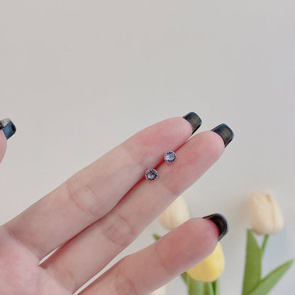 [baslovejewels]キラキラ輝くカラフルなラウンドシェイプイヤリング
