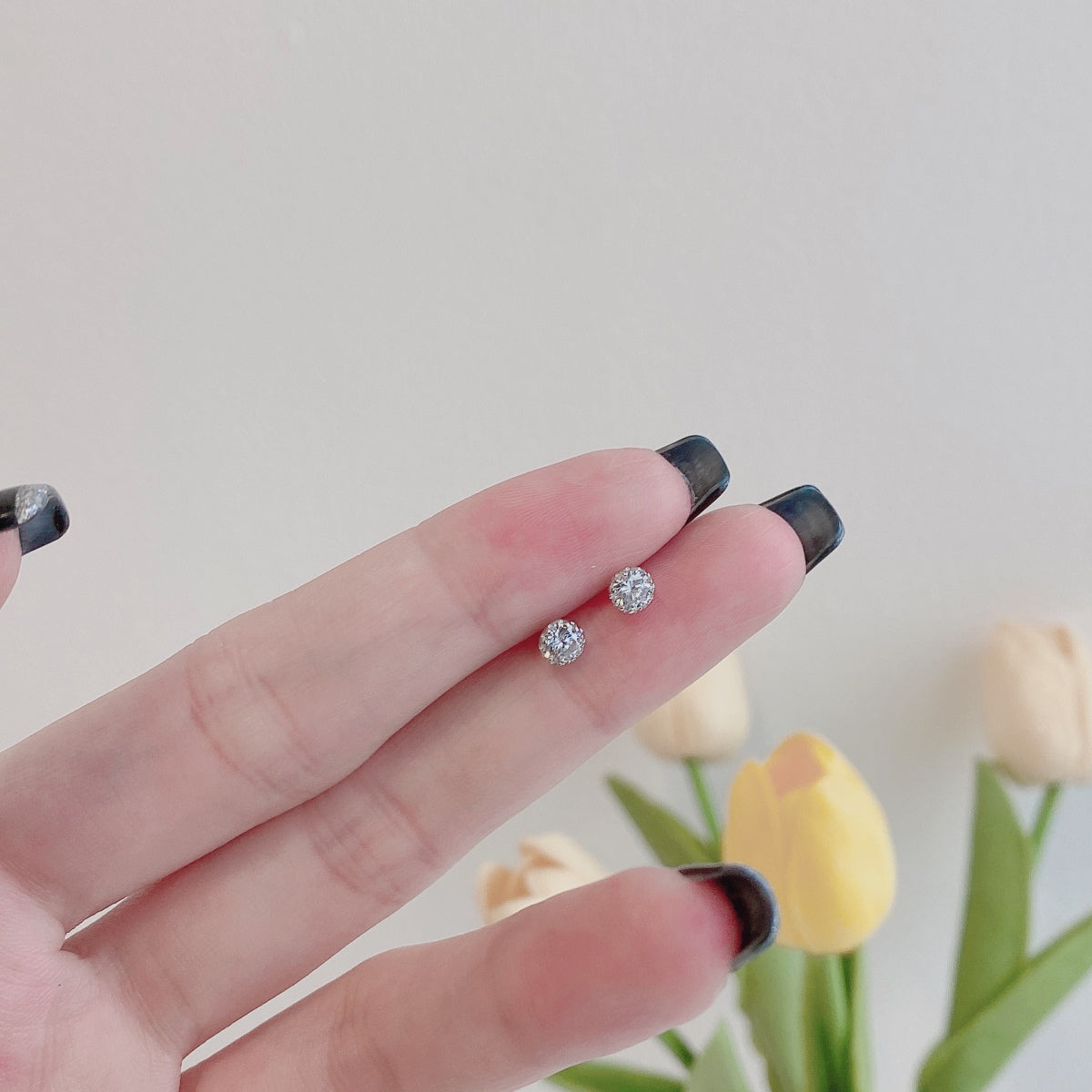 [baslovejewels]キラキラ輝くカラフルなラウンドシェイプイヤリング