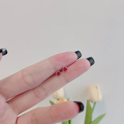 [baslovejewels]キラキラ輝くカラフルなラウンドシェイプイヤリング