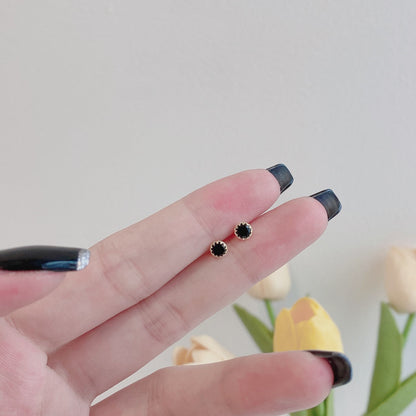 [baslovejewels]キラキラ輝くカラフルなラウンドシェイプイヤリング