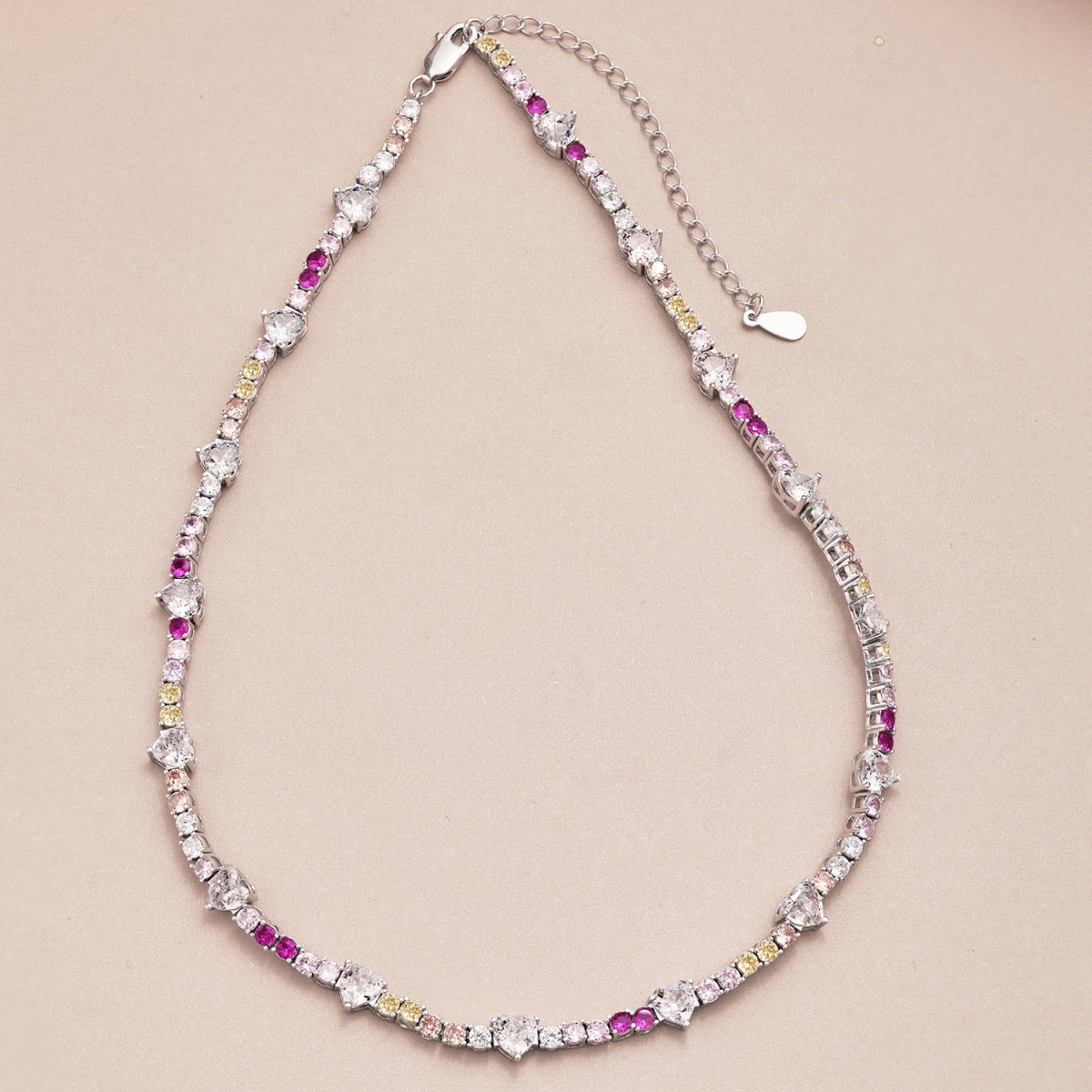 [baslovejewels]Zarte bunte Regenbogen-Tenniskette