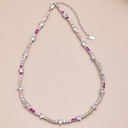 [baslovejewels]Zarte bunte Regenbogen-Tenniskette