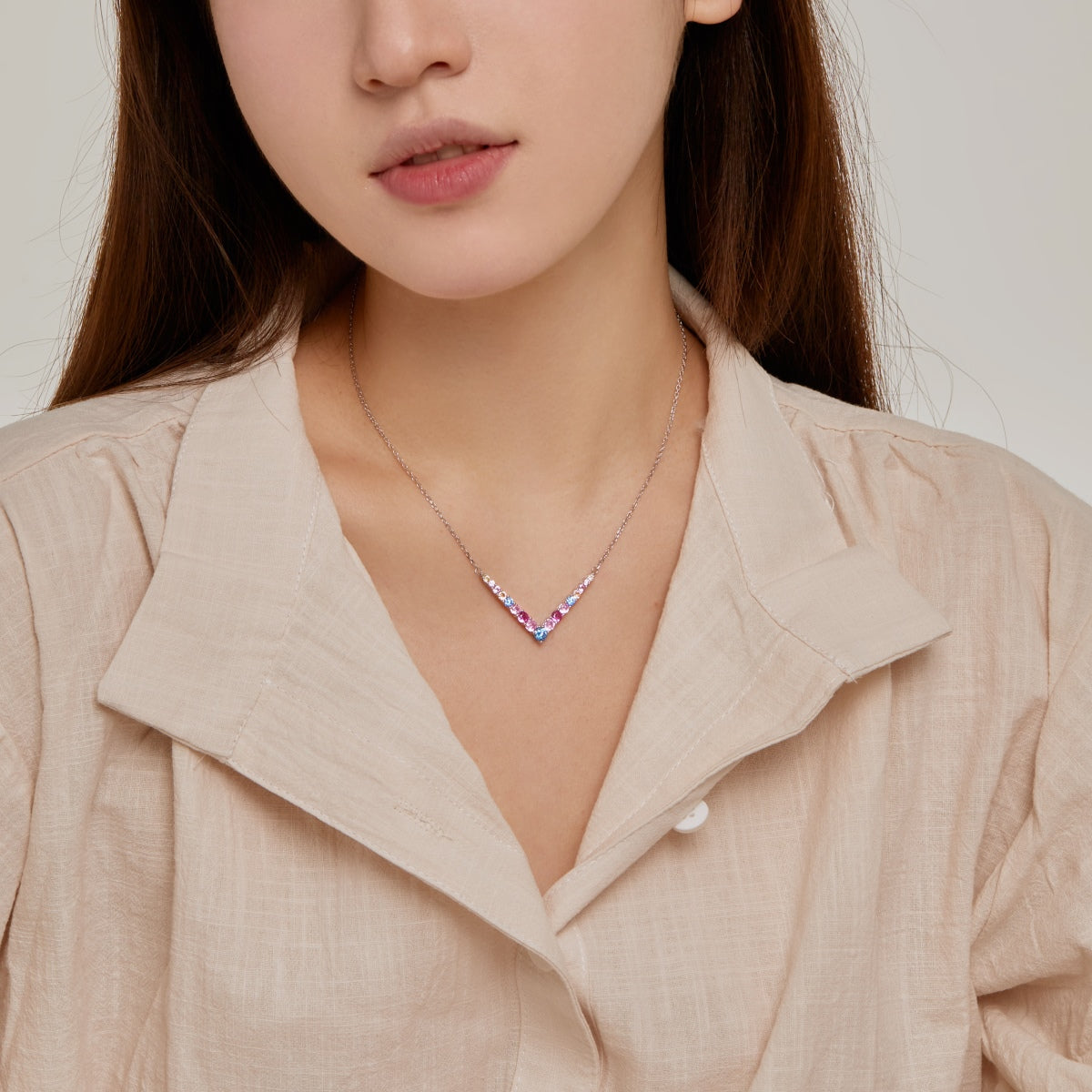 [baslovejewels]Verzierte Halskette mit Rundschliff