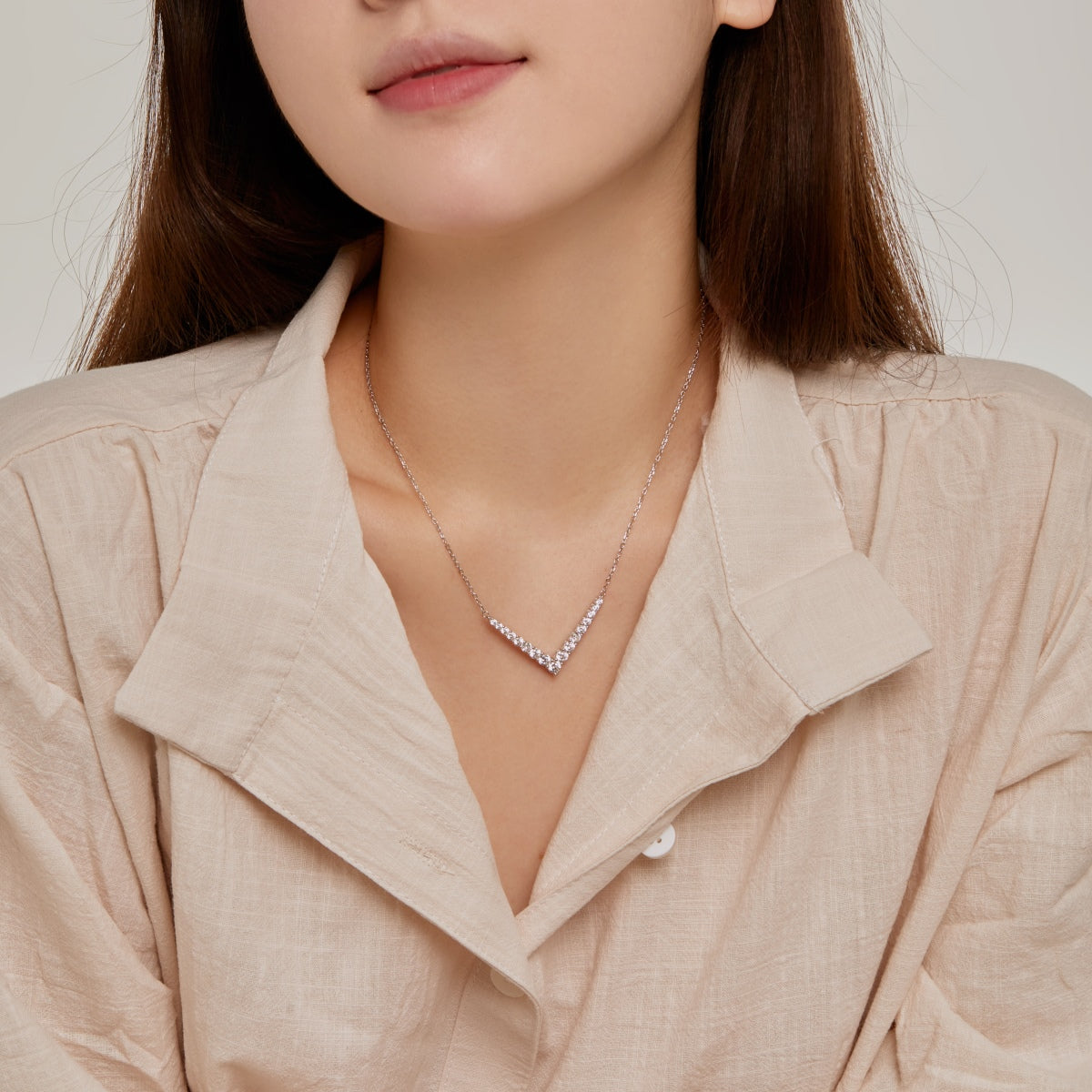 [baslovejewels]Verzierte Halskette mit Rundschliff