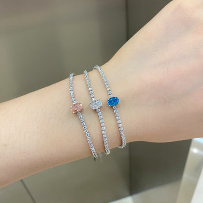 [baslovejewels]0.75カラットの絶妙なオーバルカットデイリーブレスレット