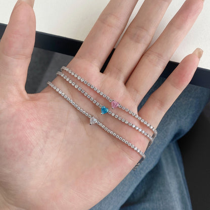[baslovejewels]0.5カラットのエレガントでロマンチックなハート型ラバーブレスレット