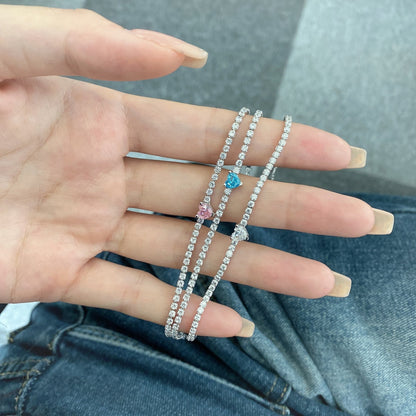 [baslovejewels]0.5カラットのエレガントでロマンチックなハート型ラバーブレスレット