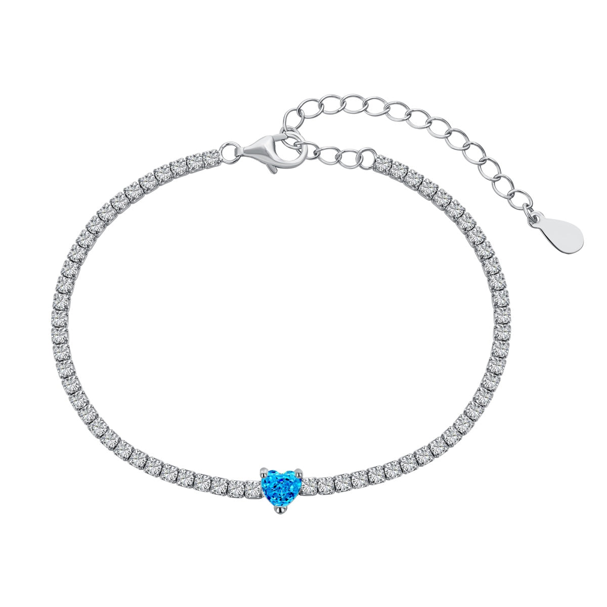 [baslovejewels]0.5カラットのエレガントでロマンチックなハート型ラバーブレスレット
