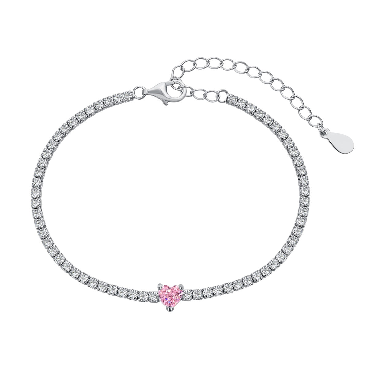 [baslovejewels]0.5カラットのエレガントでロマンチックなハート型ラバーブレスレット