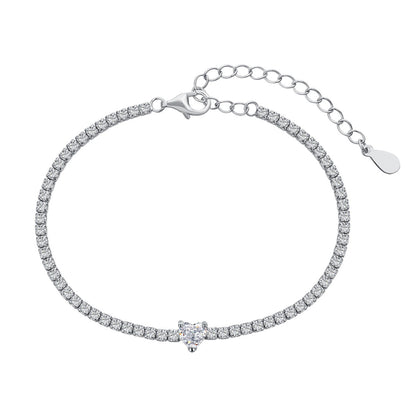 [baslovejewels]0.5カラットのエレガントでロマンチックなハート型ラバーブレスレット