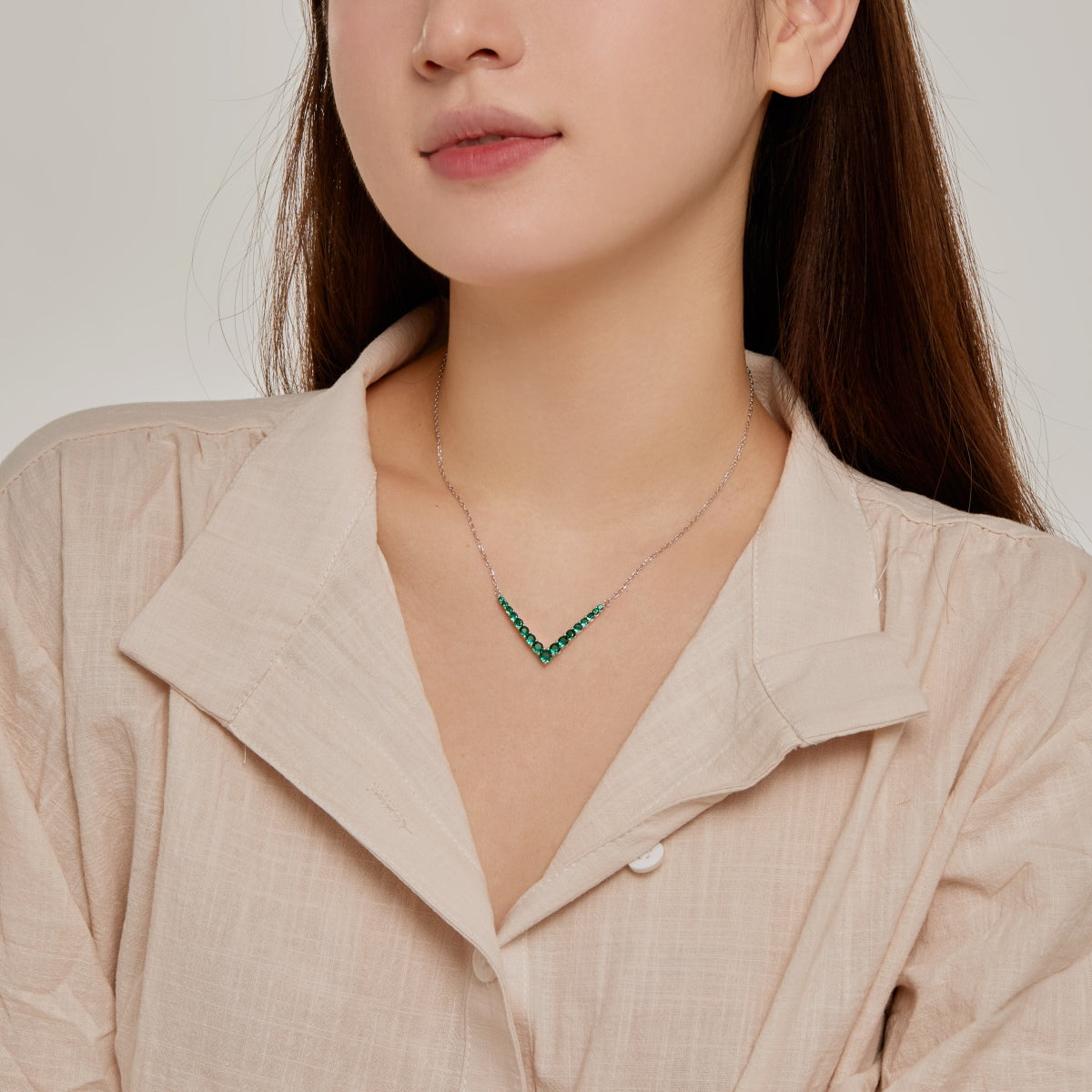 [baslovejewels]Verzierte Halskette mit Rundschliff