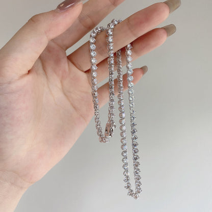 [baslovejewels]Verzierte Tenniskette mit Herzschliff