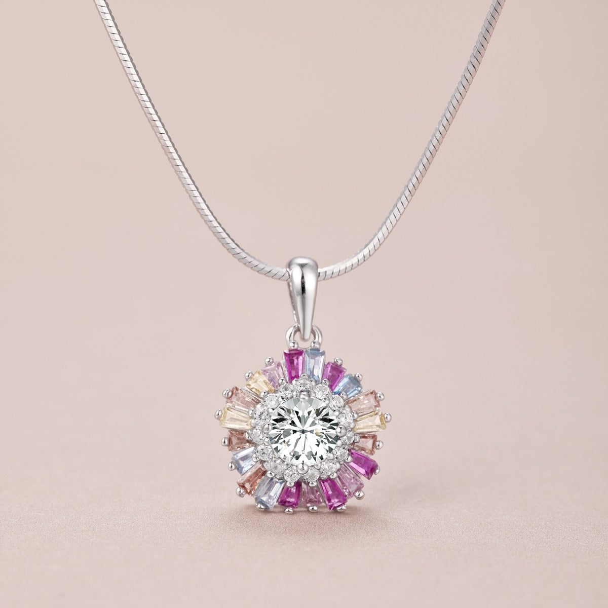 [baslovejewels]Charmante bunte Blumenhalskette