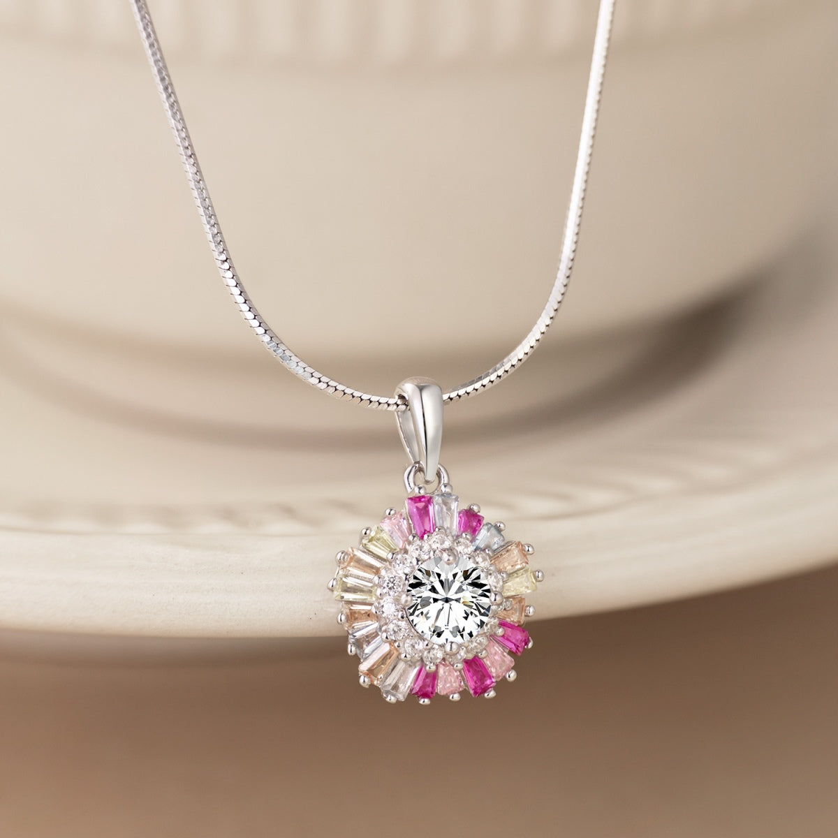 [baslovejewels]Charmante bunte Blumenhalskette