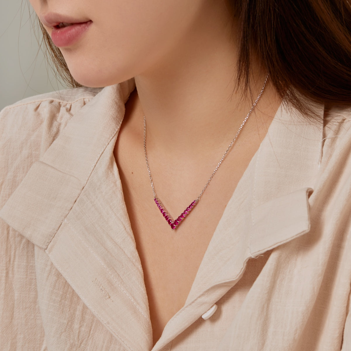 [baslovejewels]Verzierte Halskette mit Rundschliff