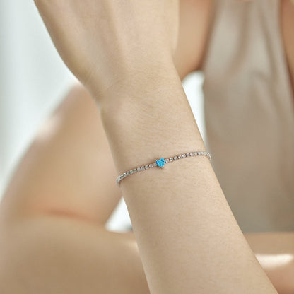 [baslovejewels]0.5カラットのエレガントでロマンチックなハート型ラバーブレスレット