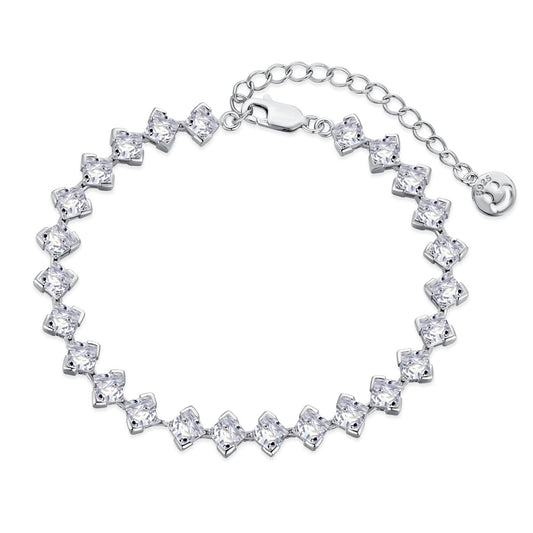 [baslovejewels]0,5 Karat verziertes Princess-Schliff-Tagesarmband