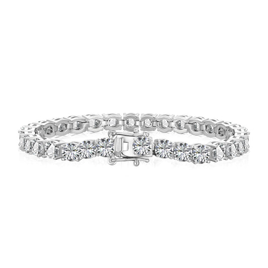 [baslovejewels]Verziertes funkelndes Hochzeitsarmband im Rundschliff