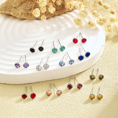 [baslovejewels]キラキラ輝くカラフルなラウンドシェイプイヤリング
