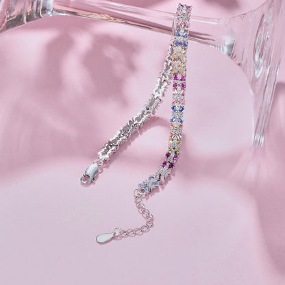 [baslovejewels] Strahlend buntes Party-Armband im Smaragdschliff
