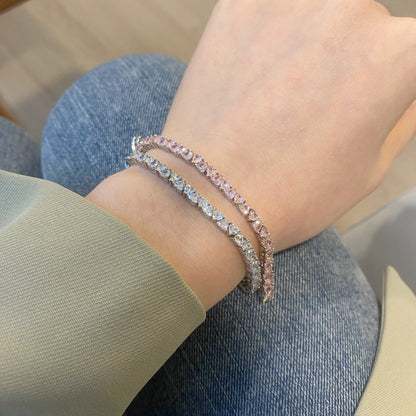 [baslovejewels] まばゆいばかりのロマンチックなハート型恋人ブレスレット