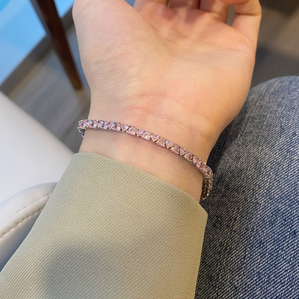 [baslovejewels] まばゆいばかりのロマンチックなハート型恋人ブレスレット