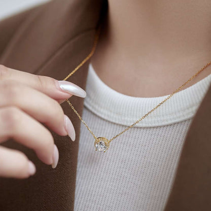 [baslovejewels]Luxuriöse Halskette mit Rundschliff