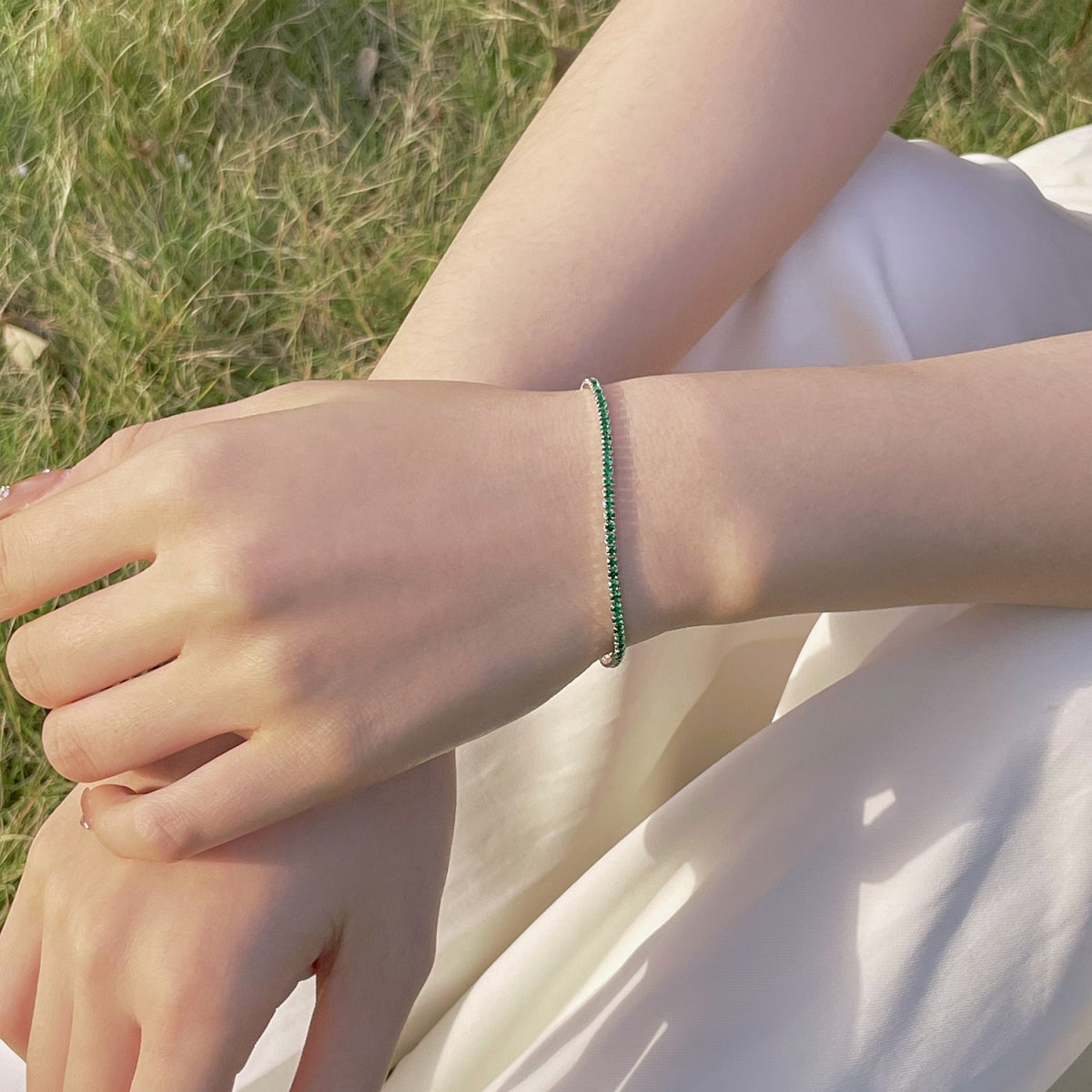 [baslovejewels] Strahlend buntes Party-Armband im Rundschliff