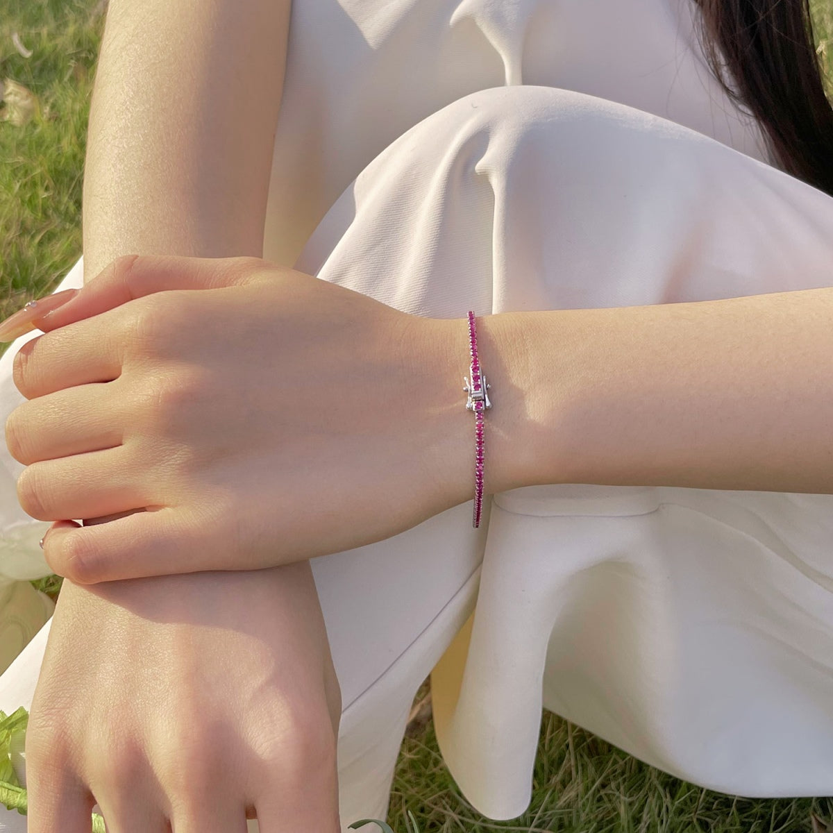 [baslovejewels] Strahlend buntes Party-Armband im Rundschliff