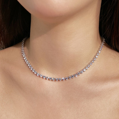 [baslovejewels]Verzierte Tenniskette mit Herzschliff