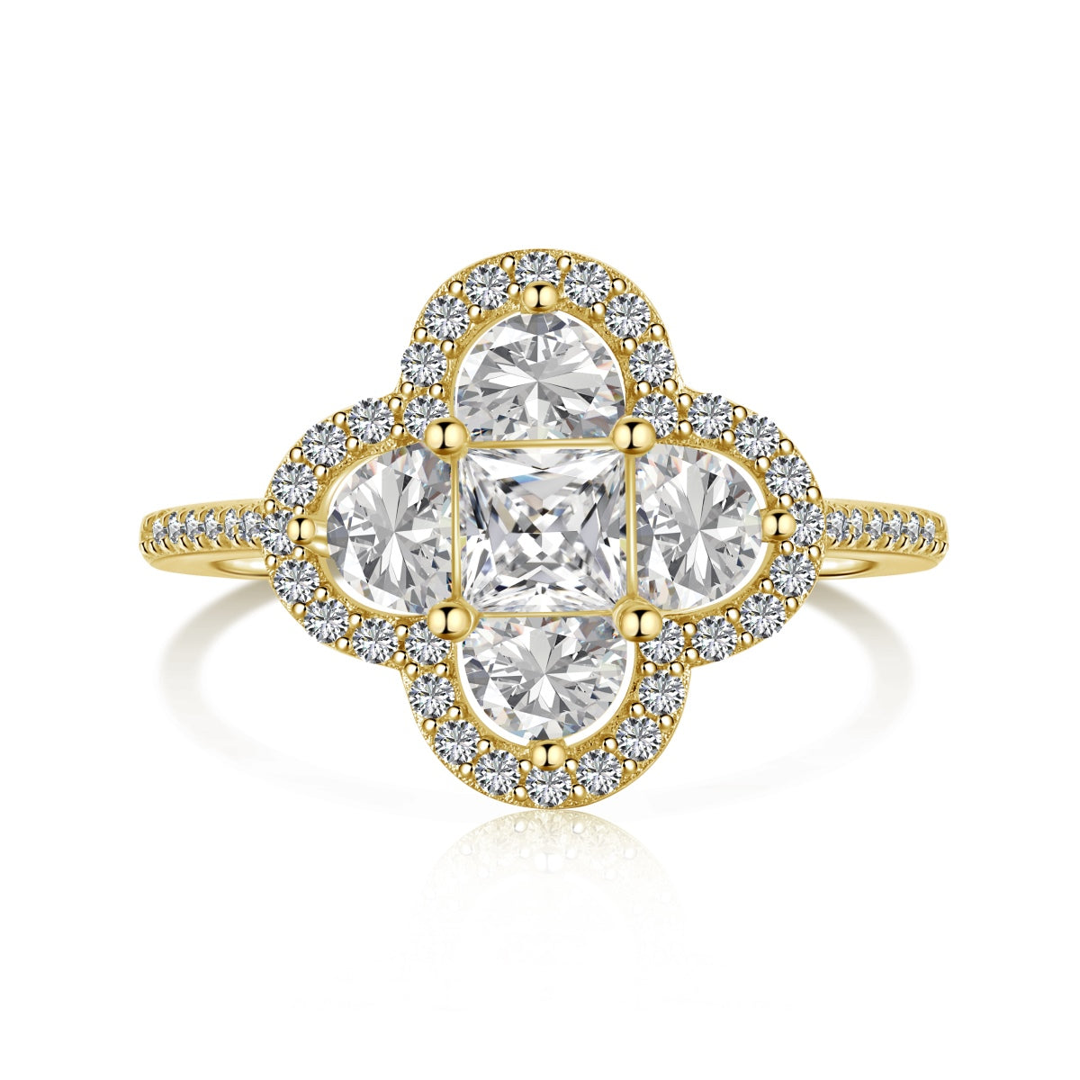 [baslovejewels]Luxuriöser Eternity-Bankettring in Blumenform