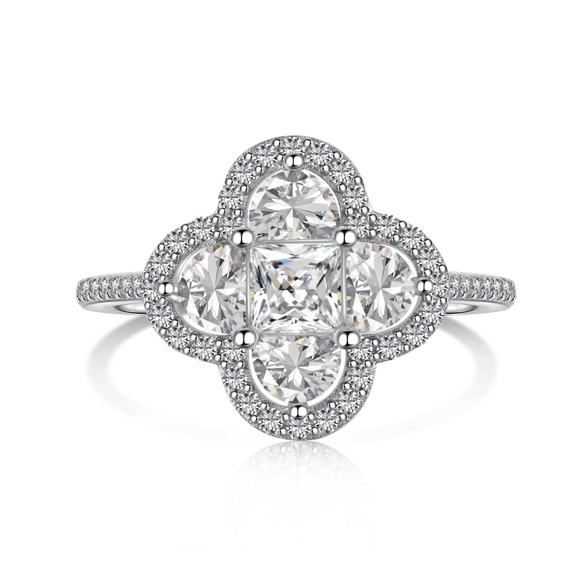 [baslovejewels]Luxuriöser Eternity-Bankettring in Blumenform