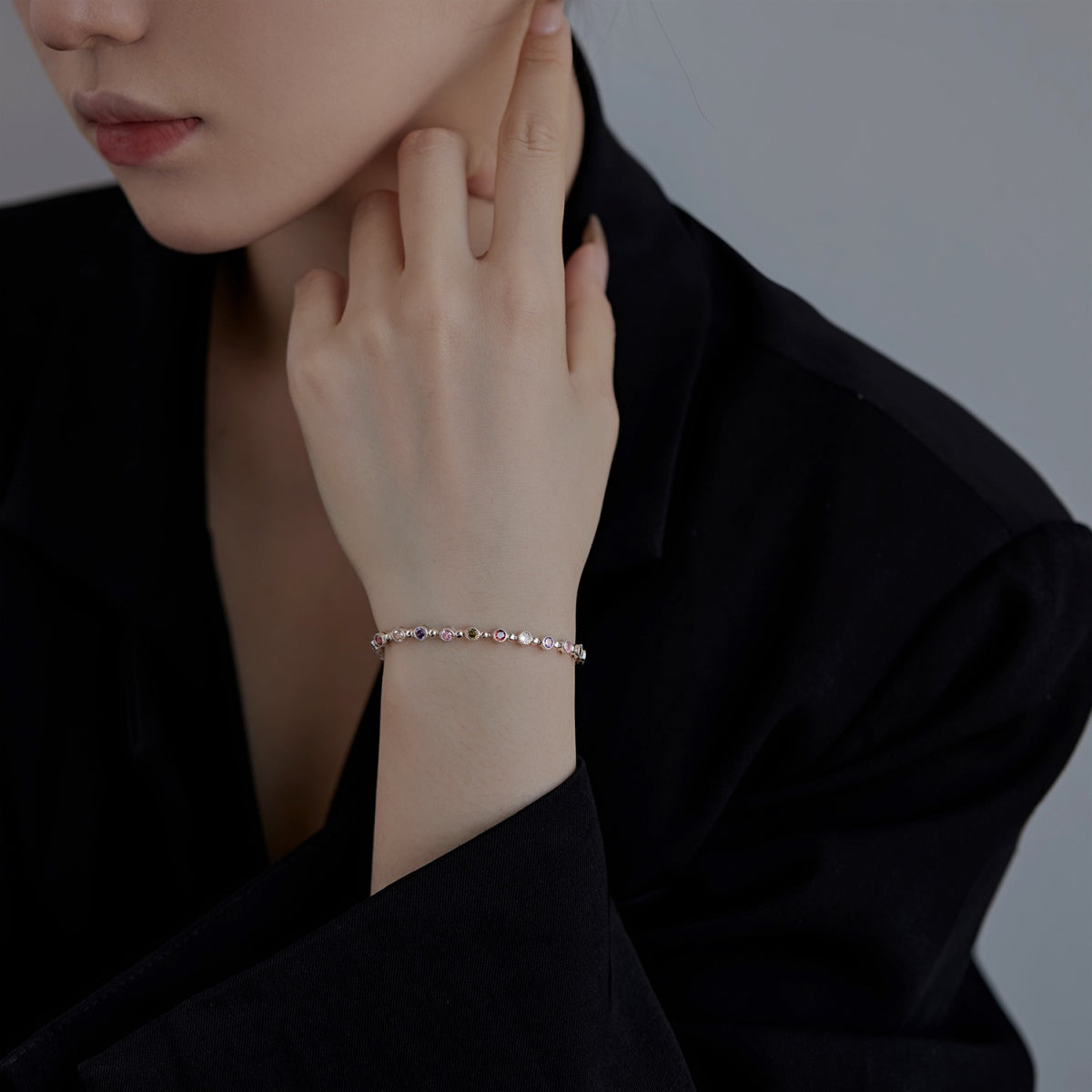 [baslovejewels]Funkelndes, exquisites Party-Armband im Rundschliff