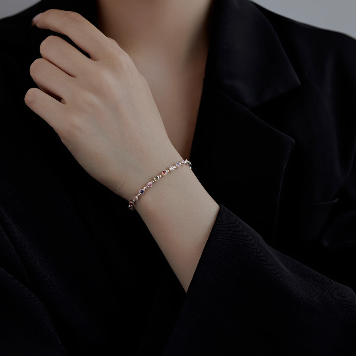 [baslovejewels]Funkelndes, exquisites Party-Armband im Rundschliff