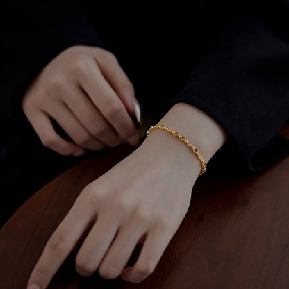 [baslovejewels]Funkelndes, exquisites Party-Armband im Rundschliff
