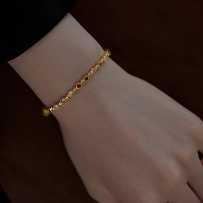 [baslovejewels]Funkelndes, exquisites Party-Armband im Rundschliff