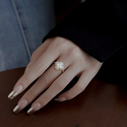 [baslovejewels]Luxuriöser Eternity-Bankettring in Blumenform