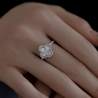 [baslovejewels]Luxuriöser Eternity-Bankettring in Blumenform