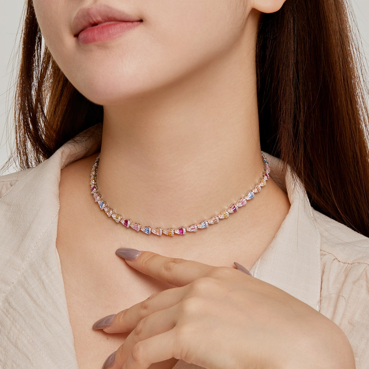 [baslovejewels] Strahlend bunte Regenbogen-Halskette