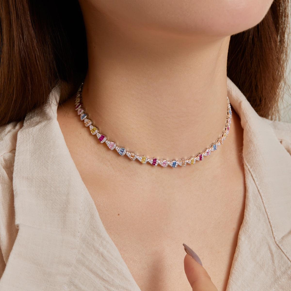 [baslovejewels] Strahlend bunte Regenbogen-Halskette