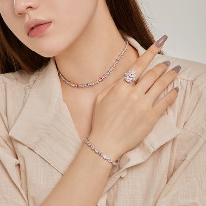 [baslovejewels] Strahlend bunte Regenbogen-Halskette