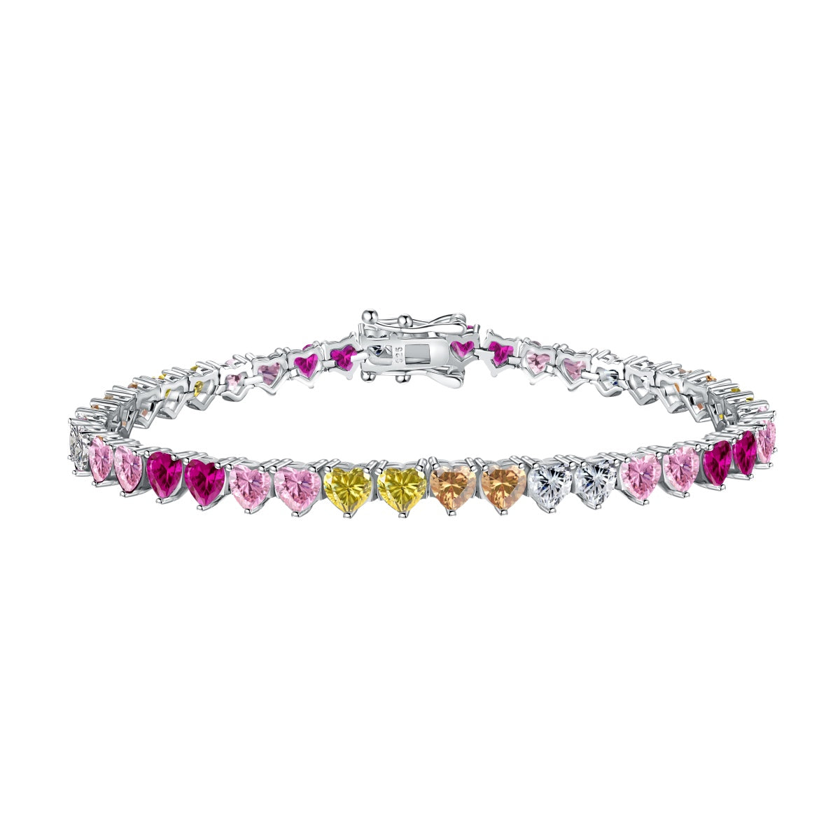 [baslovejewels]豪華でカラフルなロマンチックなハート型恋人ブレスレット