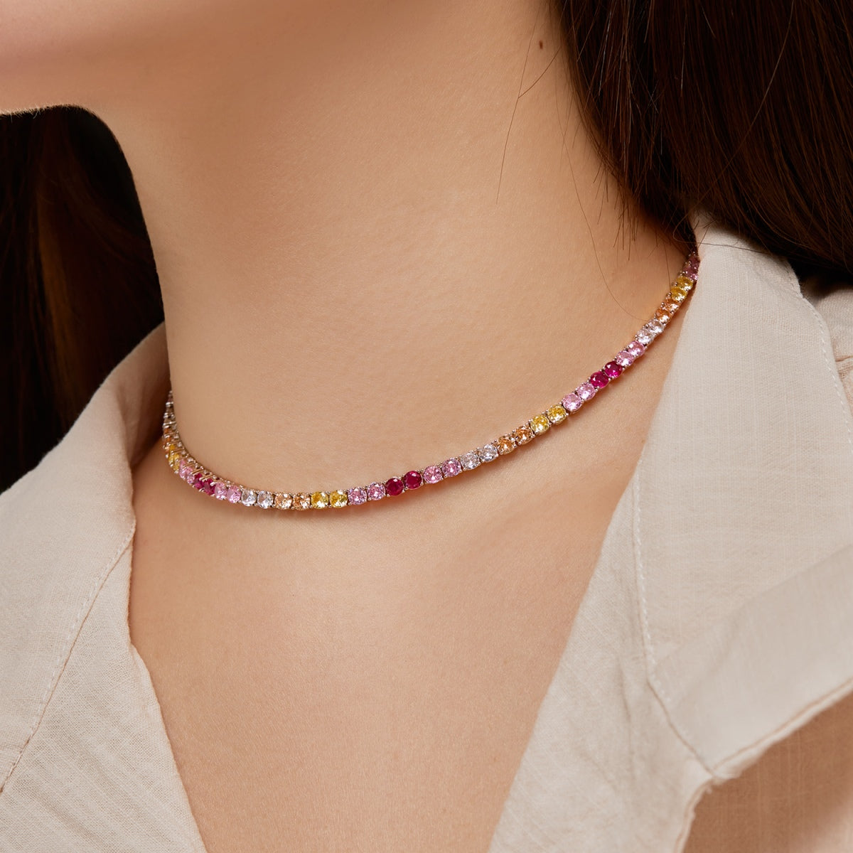 [baslovejewels]Zarte bunte Tenniskette