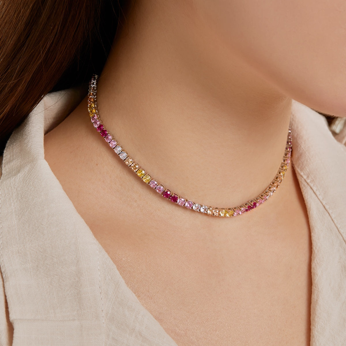 [baslovejewels]Zarte bunte Tenniskette