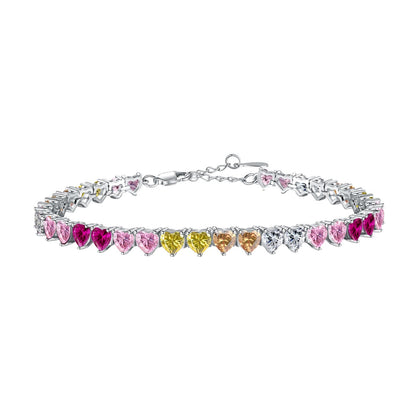 [baslovejewels]豪華でカラフルなロマンチックなハート型恋人ブレスレット